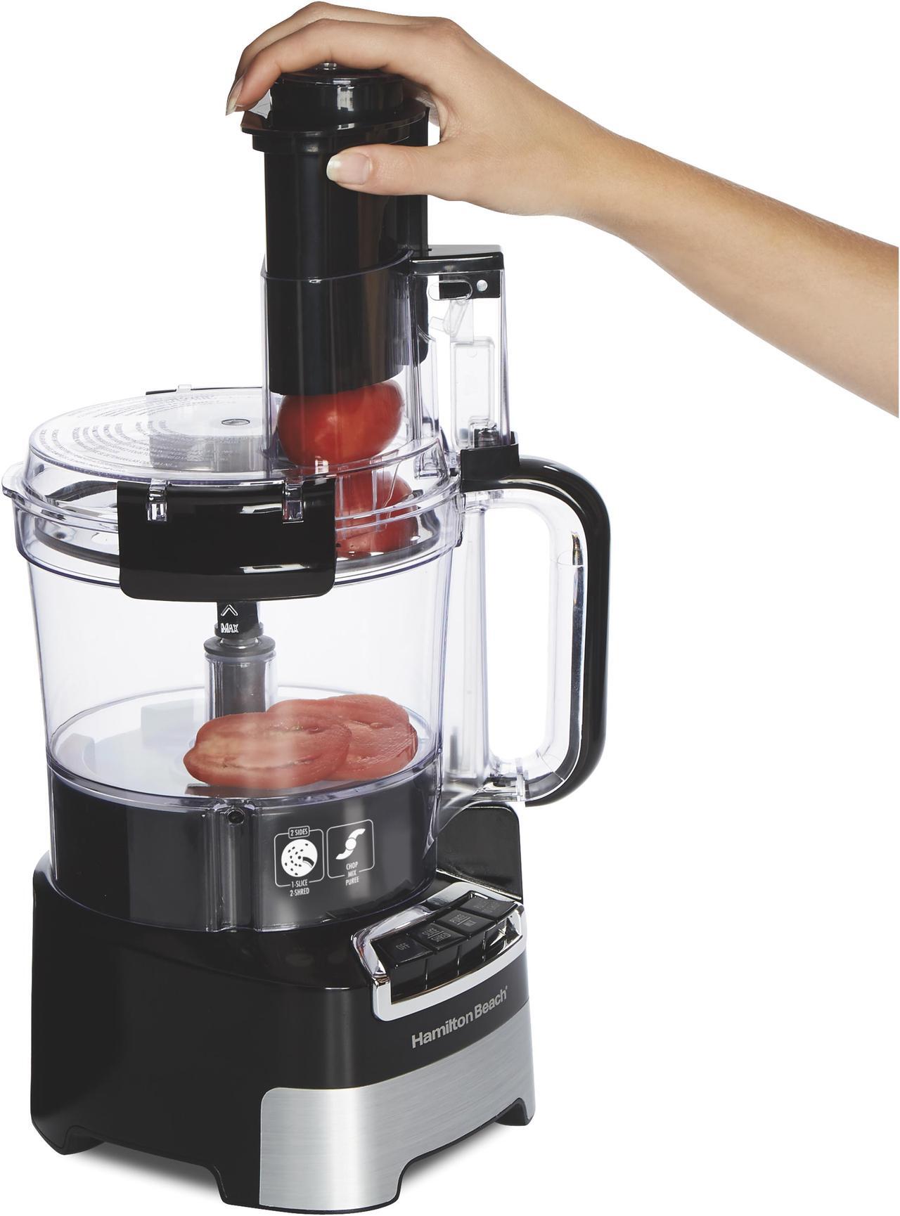 Alt view image 6 of 7 - Hamilton Beach 70723G Black & Stainless 10 Cup Stack & Snap Big Mouth Food Processor