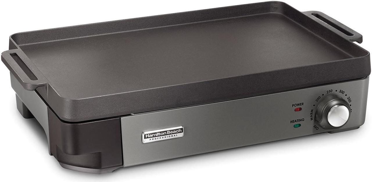 Main image of Hamilton Beach 38560 Professional Cast Iron Electric Grill 10" x 16" with Removable Cooktop