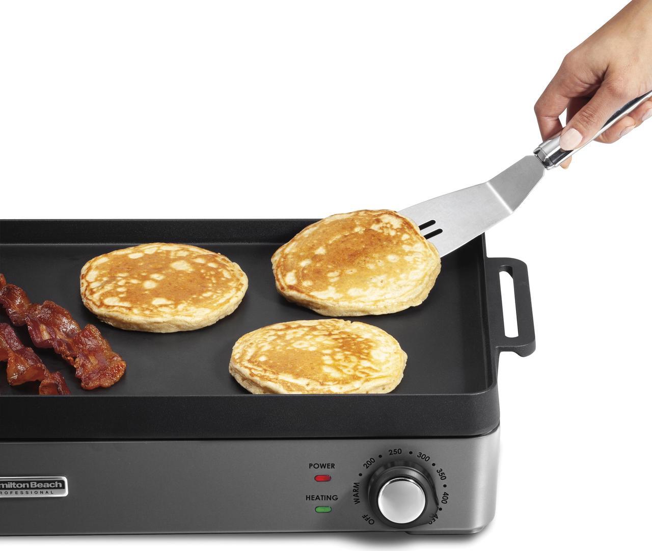 Alt view image 7 of 8 - Hamilton Beach 38560 Professional Cast Iron Electric Grill 10" x 16" with Removable Cooktop