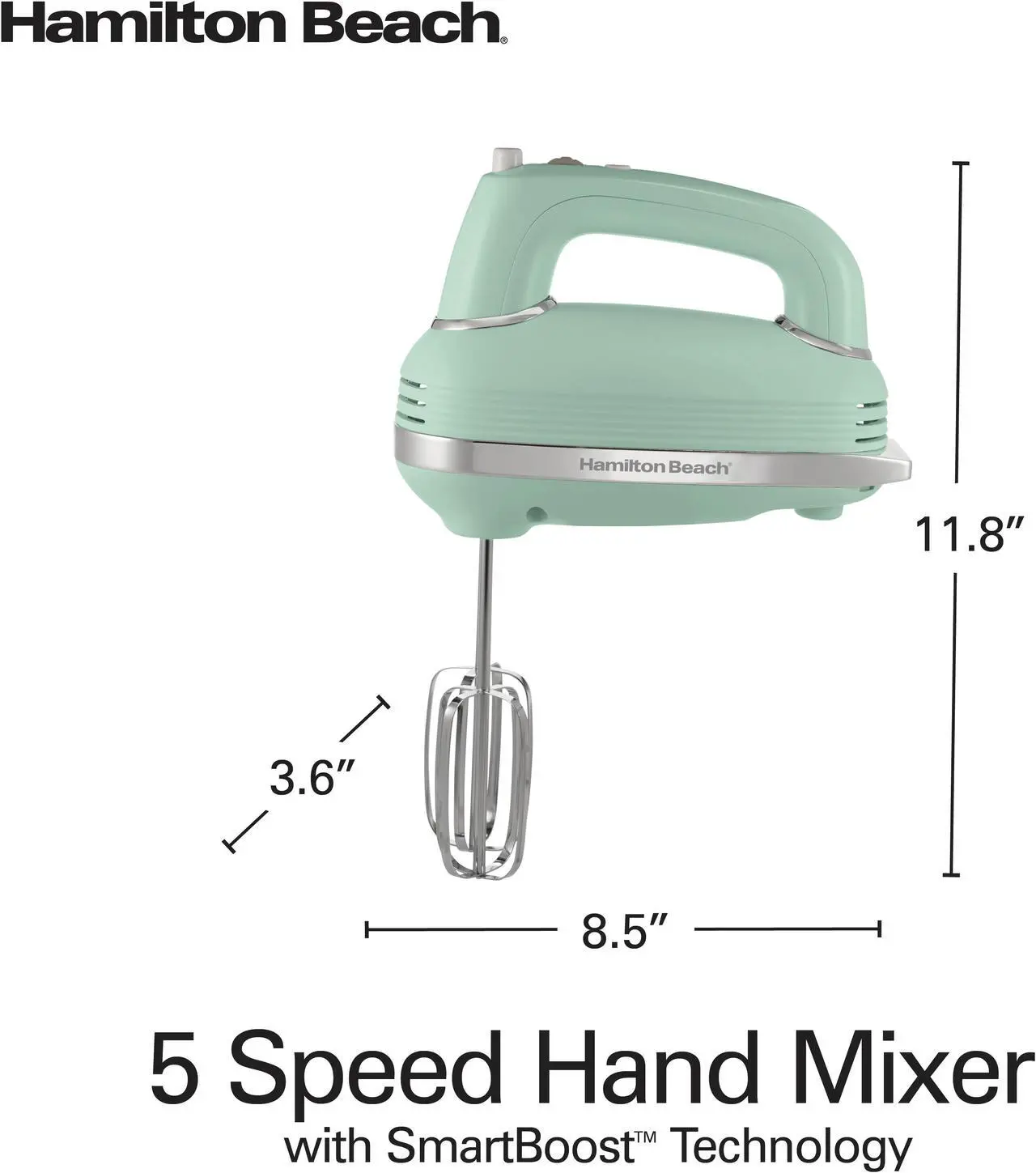 Alt view image 7 of 8 - Hamilton Beach® 5 Speed Hand Mixer with SmartBoost™ Technology