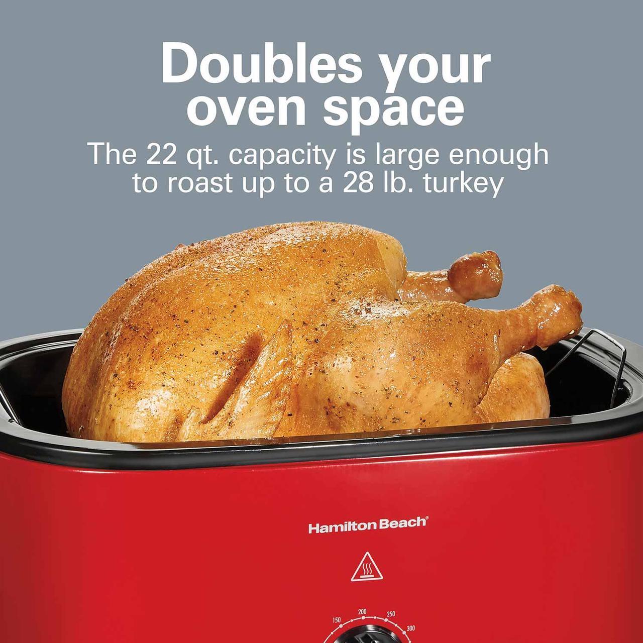 Alt view image 5 of 6 - Hamilton Beach 22 Quarts Electric Roaster Oven, Red (Model: 32235G)