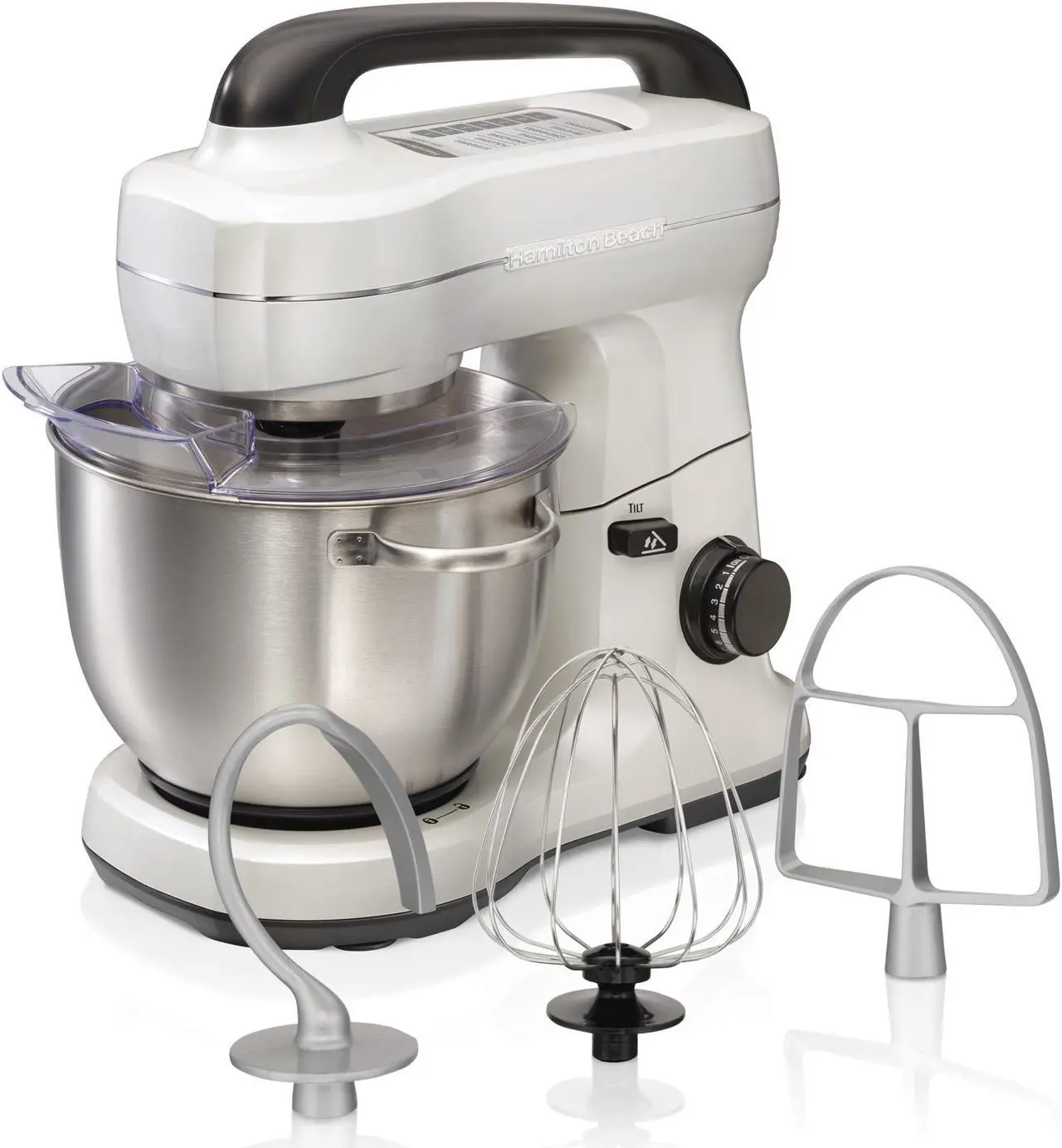 Hamilton Beach 63398 4 Quart 7 Speed Stand Mixer Pearly White