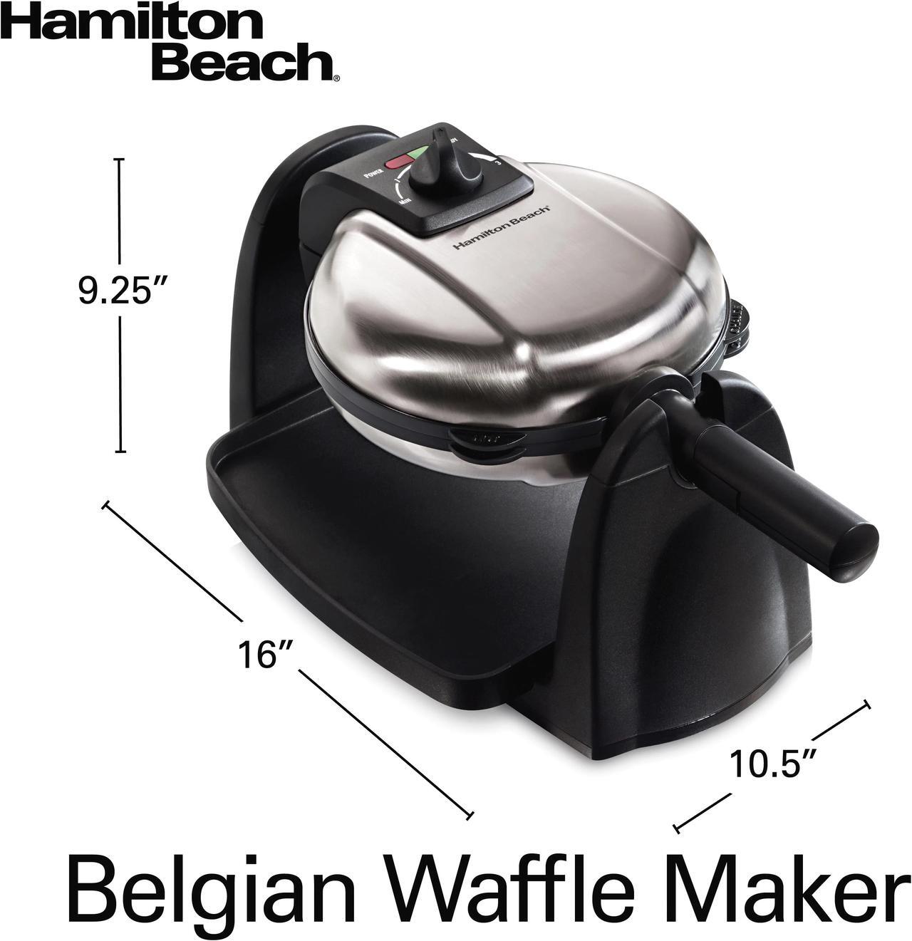 Alt view image 4 of 6 - Hamilton Beach 26133 Durathon Removable-Grid Belgian Waffle Maker