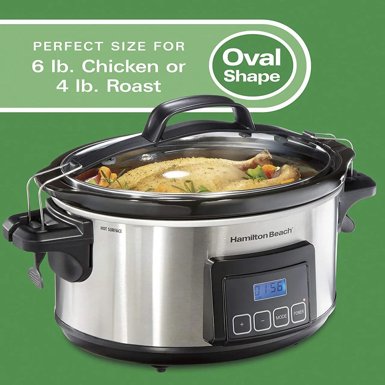 Alt view image 2 of 5 - Hamilton Beach 33561 6qt Programmable Cooker - Silver