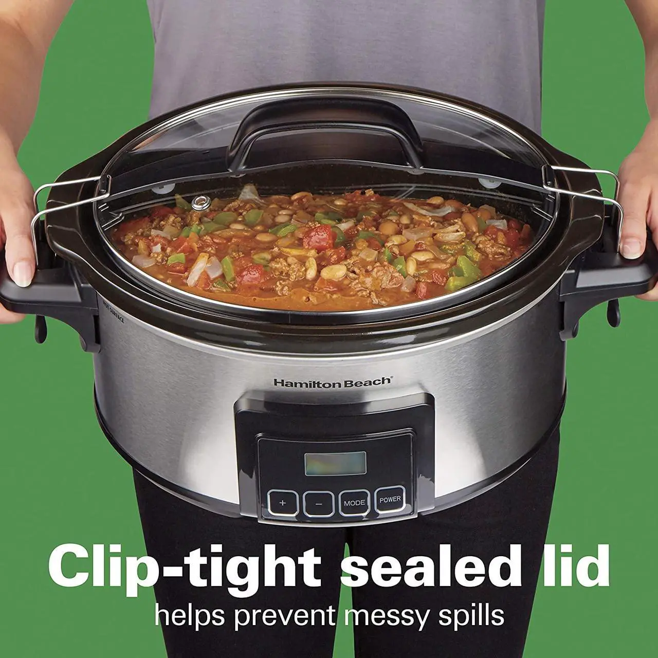 Alt view image 3 of 5 - Hamilton Beach 33561 6qt Programmable Cooker - Silver