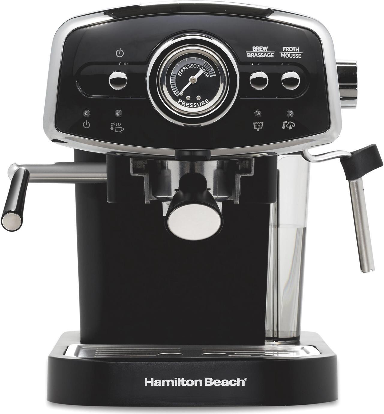 Alt view image 3 of 6 - Hamilton Beach Slide & Lock™ Espresso Maker w/ Milk Steam Wand