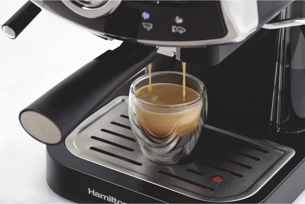 Alt view image 4 of 6 - Hamilton Beach Slide & Lock™ Espresso Maker w/ Milk Steam Wand