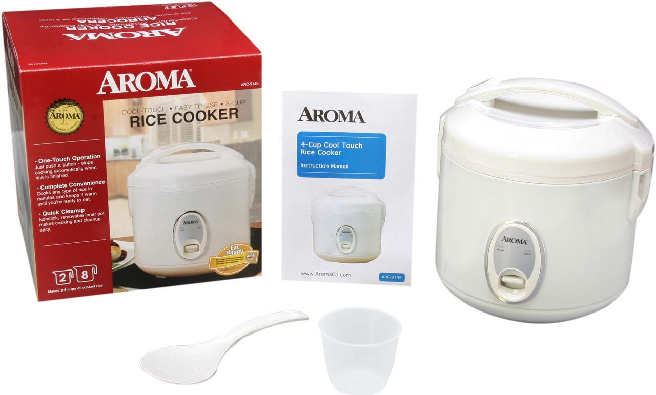 Alt view image 7 of 12 - AROMA ARC-914S 8-Cup (Cooked) Cool-Touch Rice Cooker and Food Steamer, White