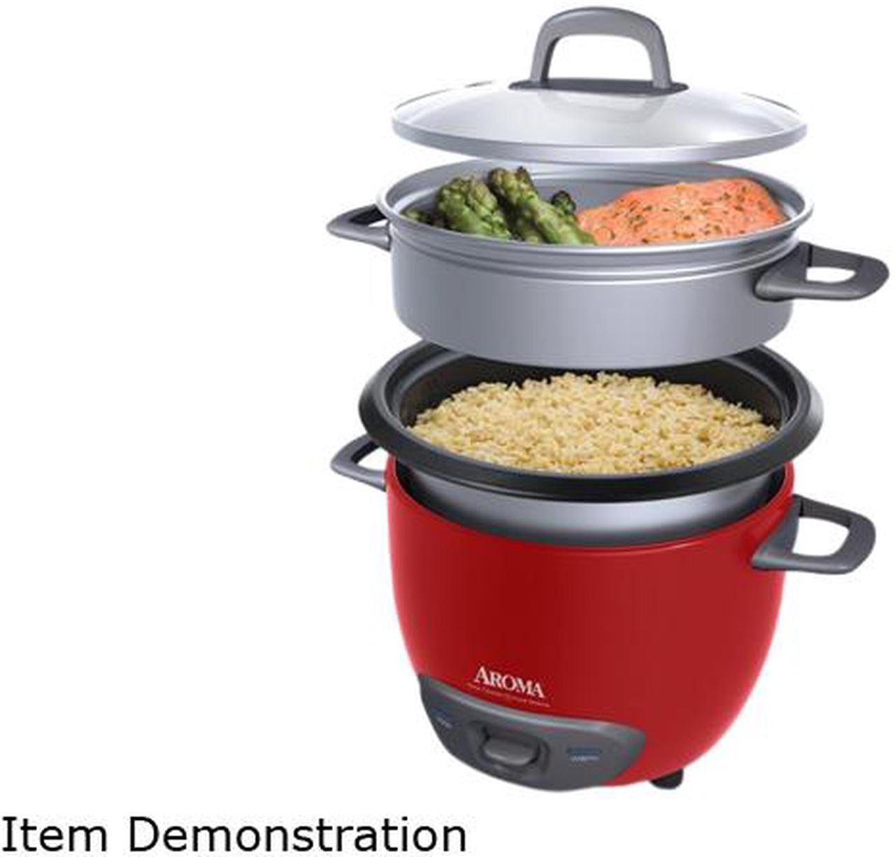Alt view image 3 of 6 - AROMA ARC-747-1NGR Red 7 Cups (Uncooked)/14 Cups (Cooked) Pot-Style Rice Cooker