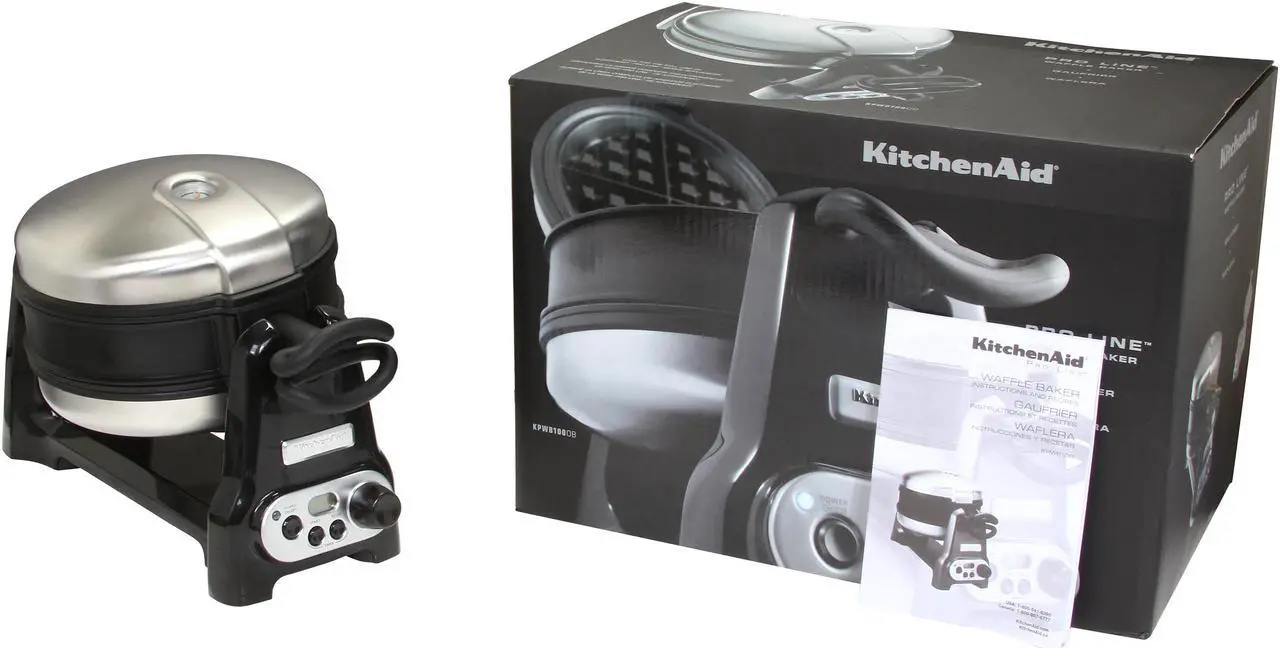 Alt view image 7 of 7 - KitchenAid KPWB1000B Onyx Black Pro Line Series Waffle Baker