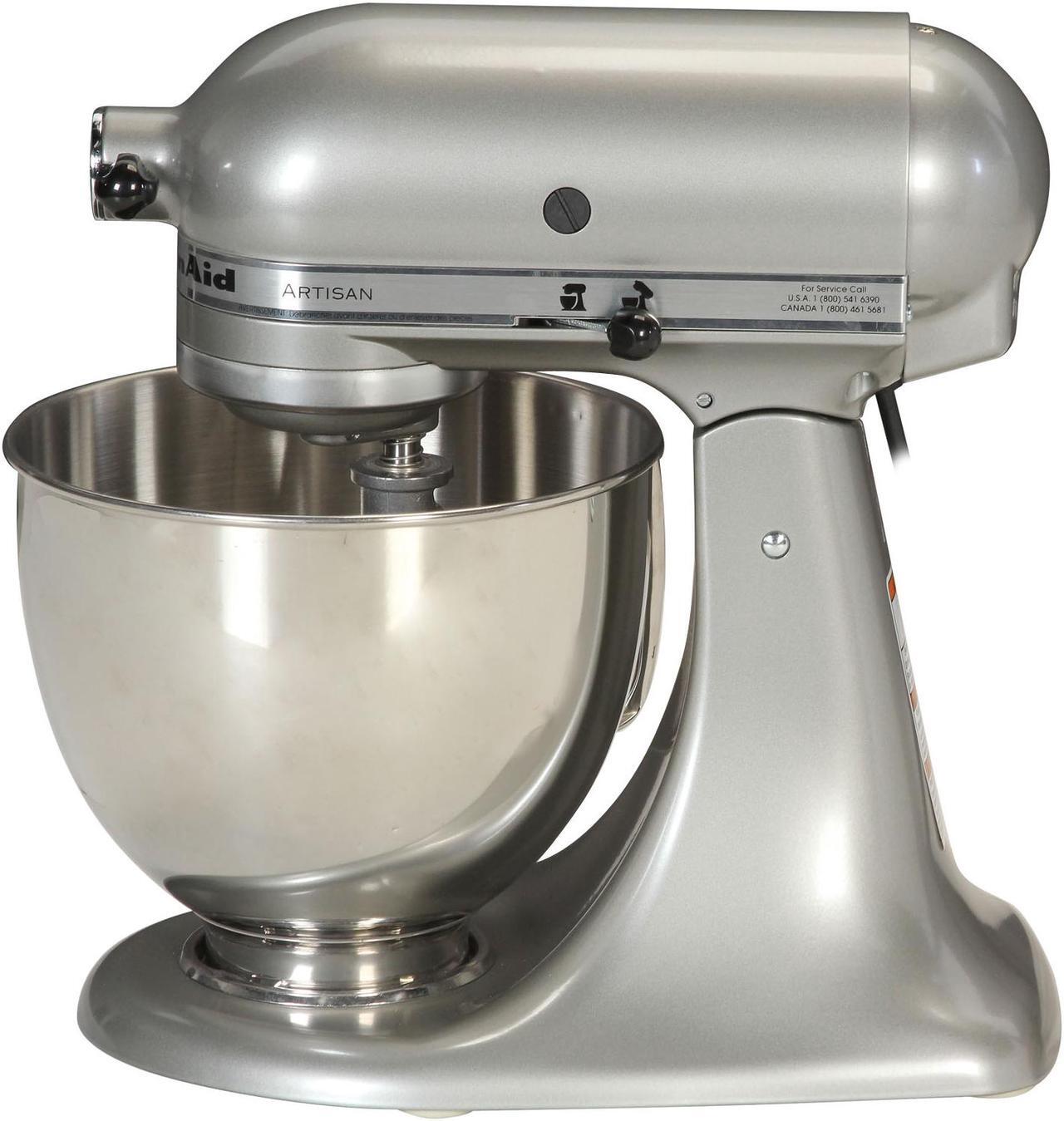 Alt view image 5 of 7 - KitchenAid KSM150PSCU Artisan Series 5-Quart Tilt-Head Stand Mixer Contour Silver
