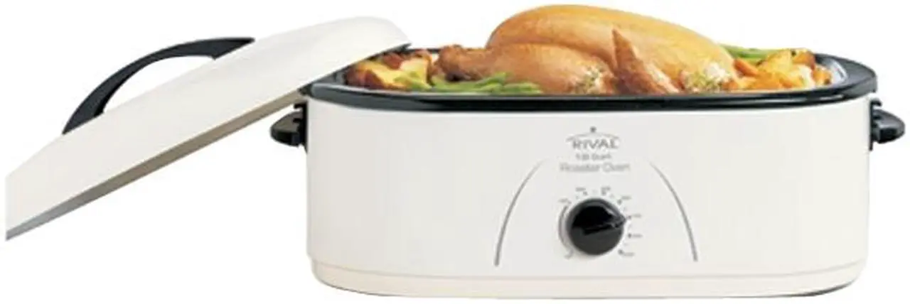 Main image of RIVAL White 18 Quart Roaster Oven w/ Bonus Buffet Server RO188BR