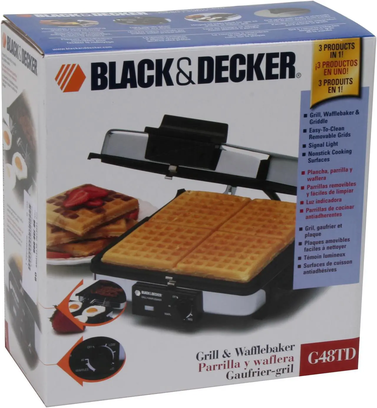 Black & Decker G48TD Stainless Steel Grill & Waffle baker - Newegg.com