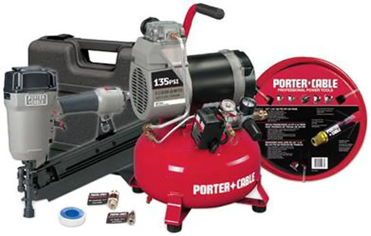 Main image of PORTER CABLE CFFR350C Framing Nailer and Compressor Combo Kit