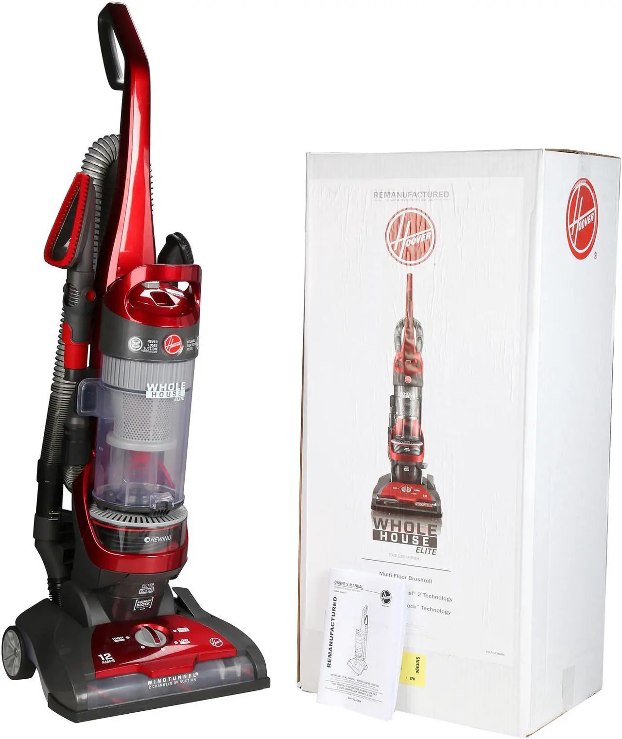 Alt view image 7 of 7 - Hoover Whole House Elite Dual-Cyclonic Bagless Upright Vacuum Cleaner, UH71230RM