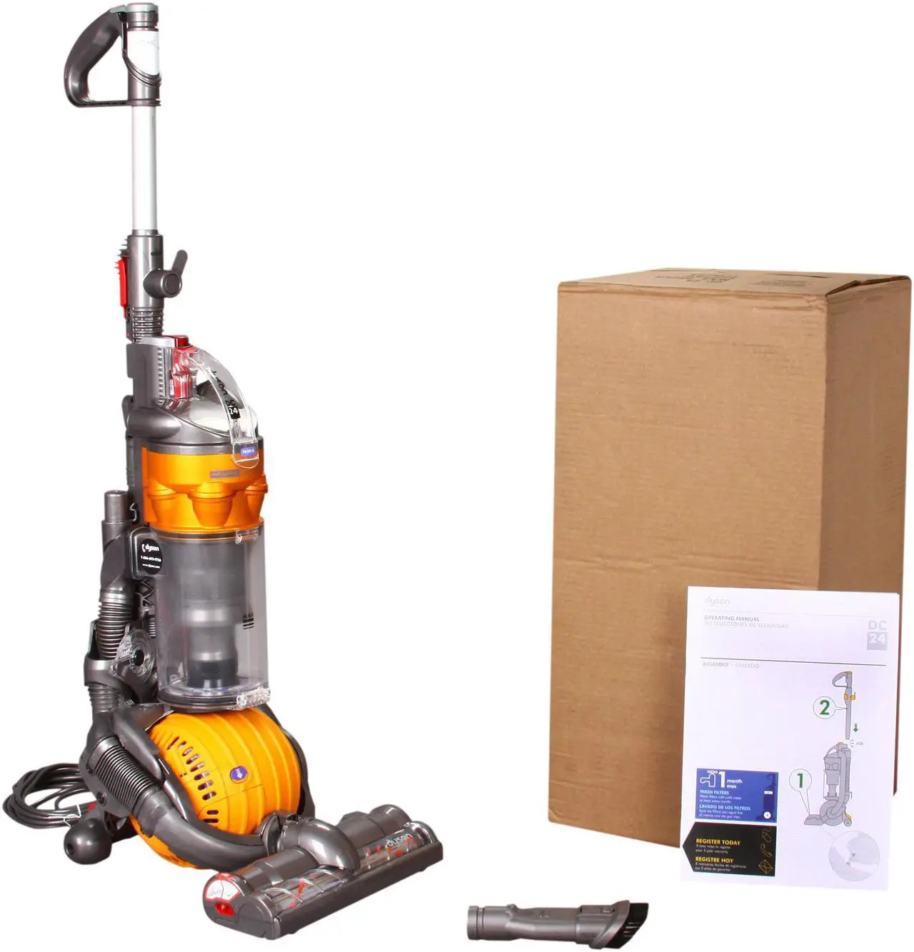 Alt view image 8 of 8 - Dyson DC24 Ball All-Floors Upright Vacuum Cleaner Orange