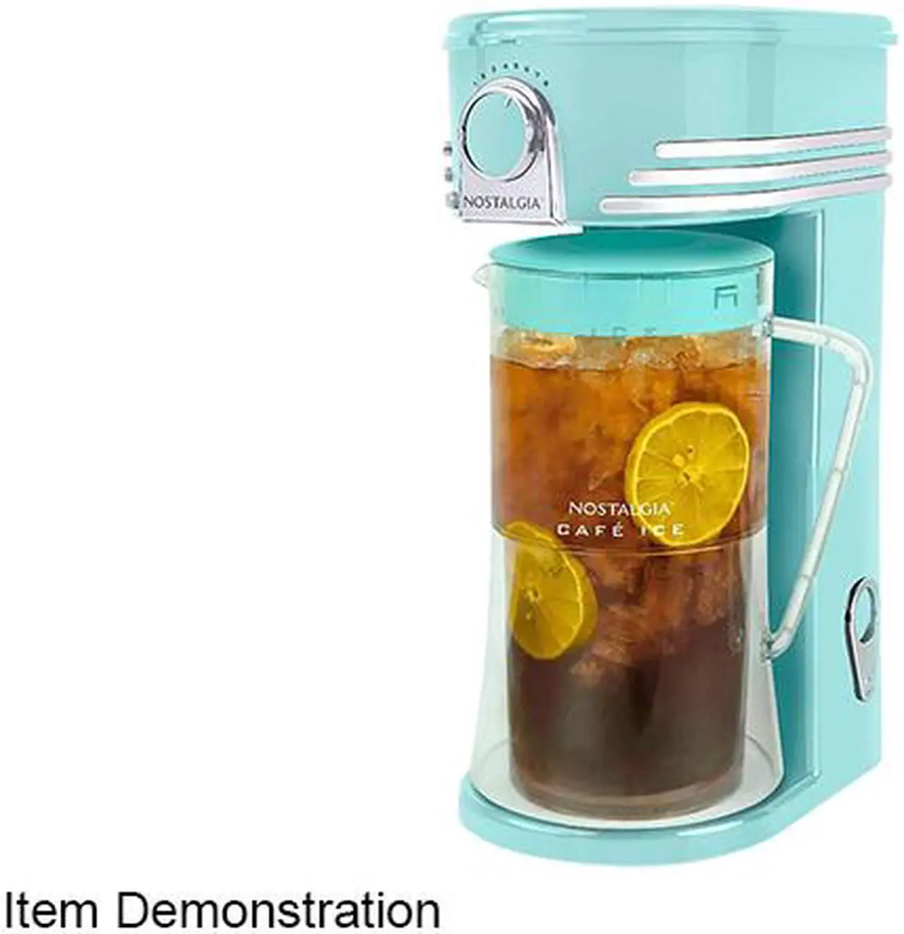 Alt view image 2 of 3 - Nostalgia Electrics CIT3PLSAQ Aqua Cafe Ice 3-Quart Iced Coffee and Tea Brewing System with Plastic Pitcher