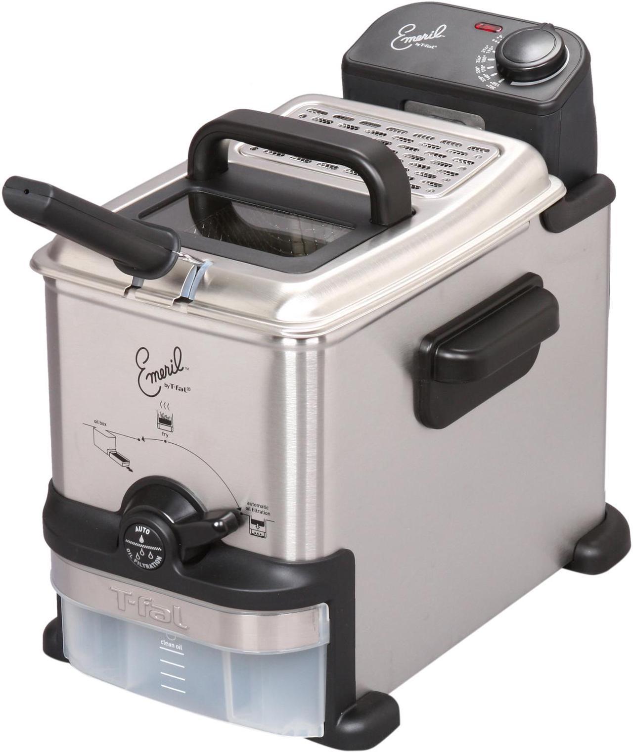 Emeril by T-fal, FR702D001 1.8 Liter Deep Fryer with Integrated Oil Filtration System, Silver