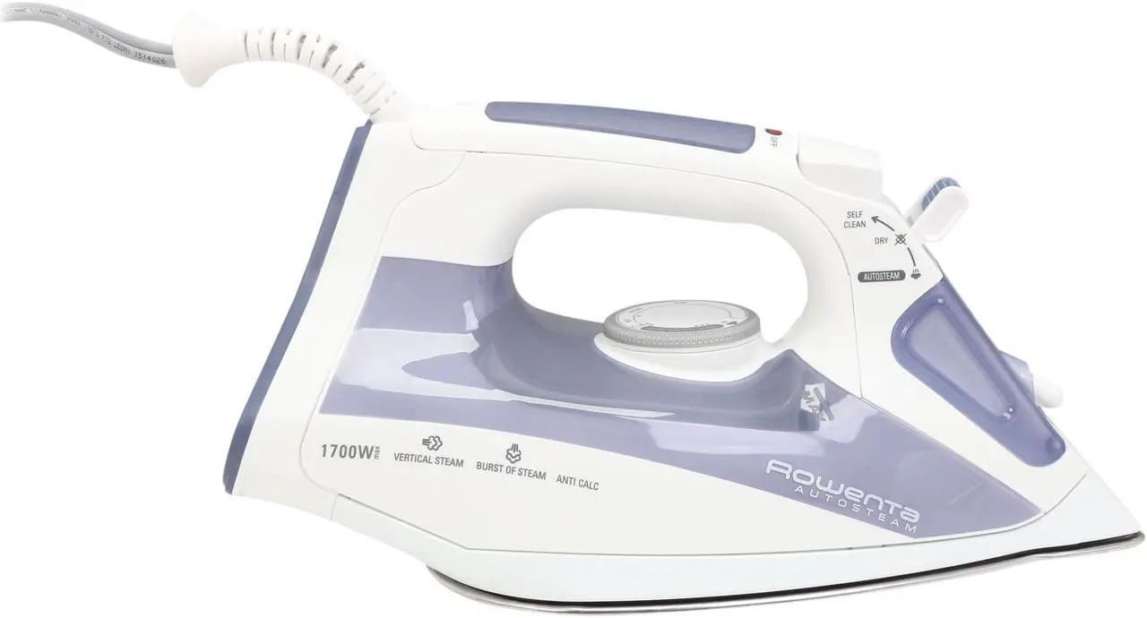 Alt view image 4 of 8 - Rowenta DW4060 Auto Steam Iron with Airglide Stainless Steel Soleplate Auto-off Anti-Scale, 1700-Watt, Blue