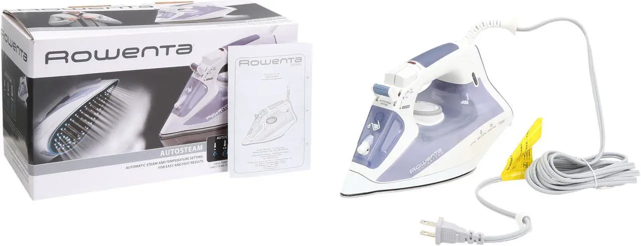 Alt view image 8 of 8 - Rowenta DW4060 Auto Steam Iron with Airglide Stainless Steel Soleplate Auto-off Anti-Scale, 1700-Watt, Blue