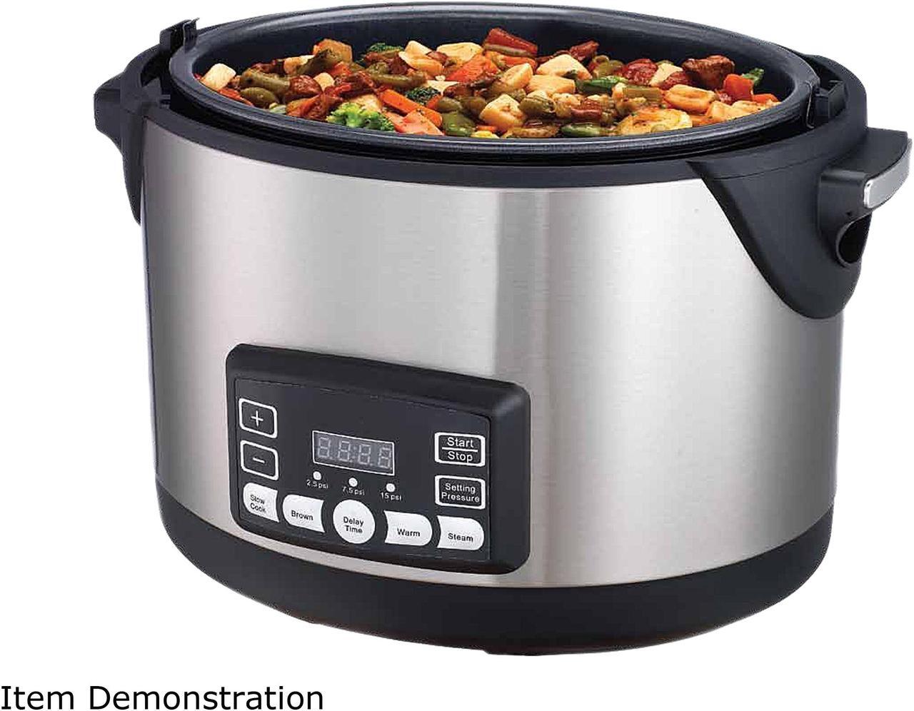 Alt view image 3 of 4 - Big Boss 8698 Stainless Steel Oval Pressure Cooker - 8.5qt