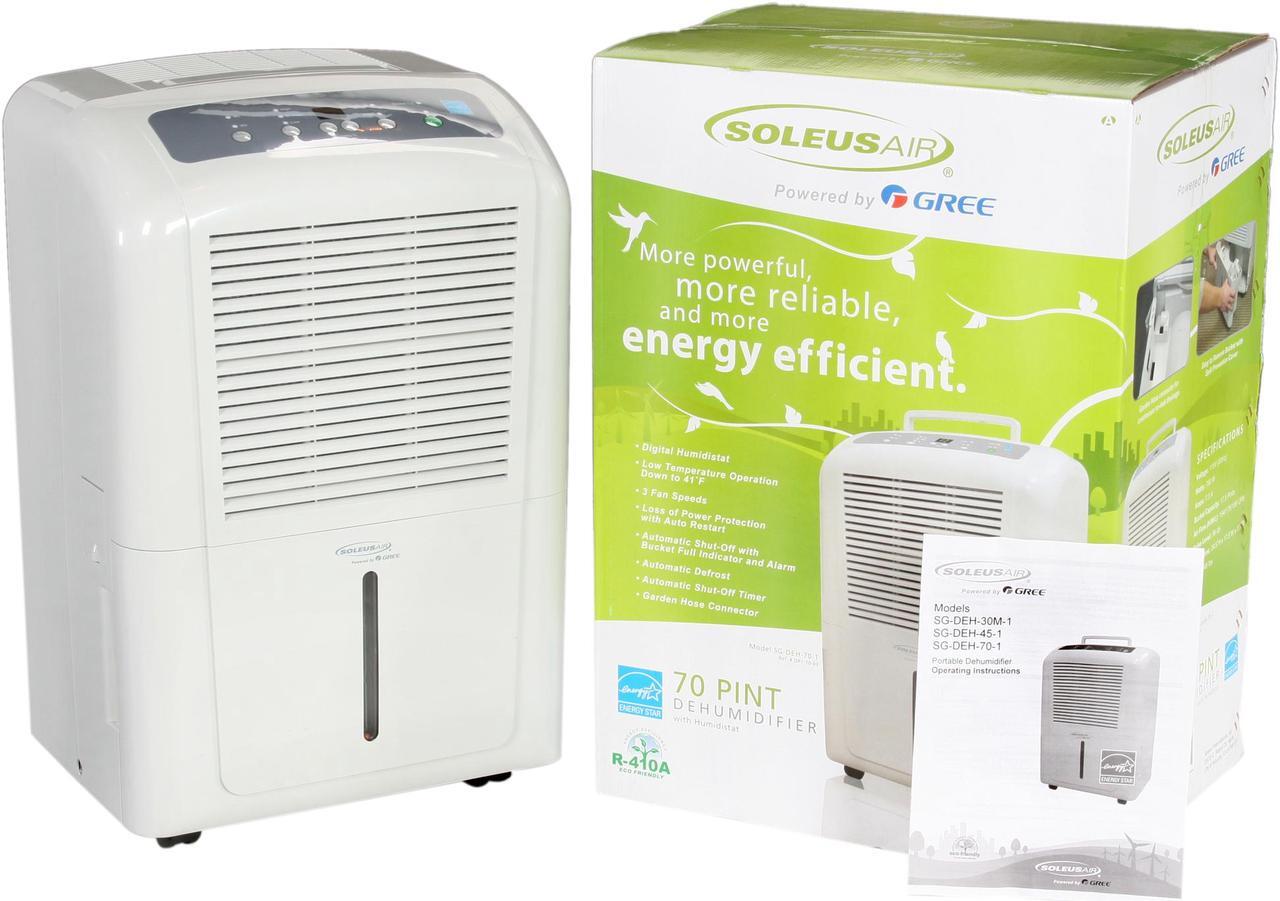 Alt view image 6 of 6 - Soleus Air DP1-70-03 Humidistat 70-pint Portable Dehumidifier White