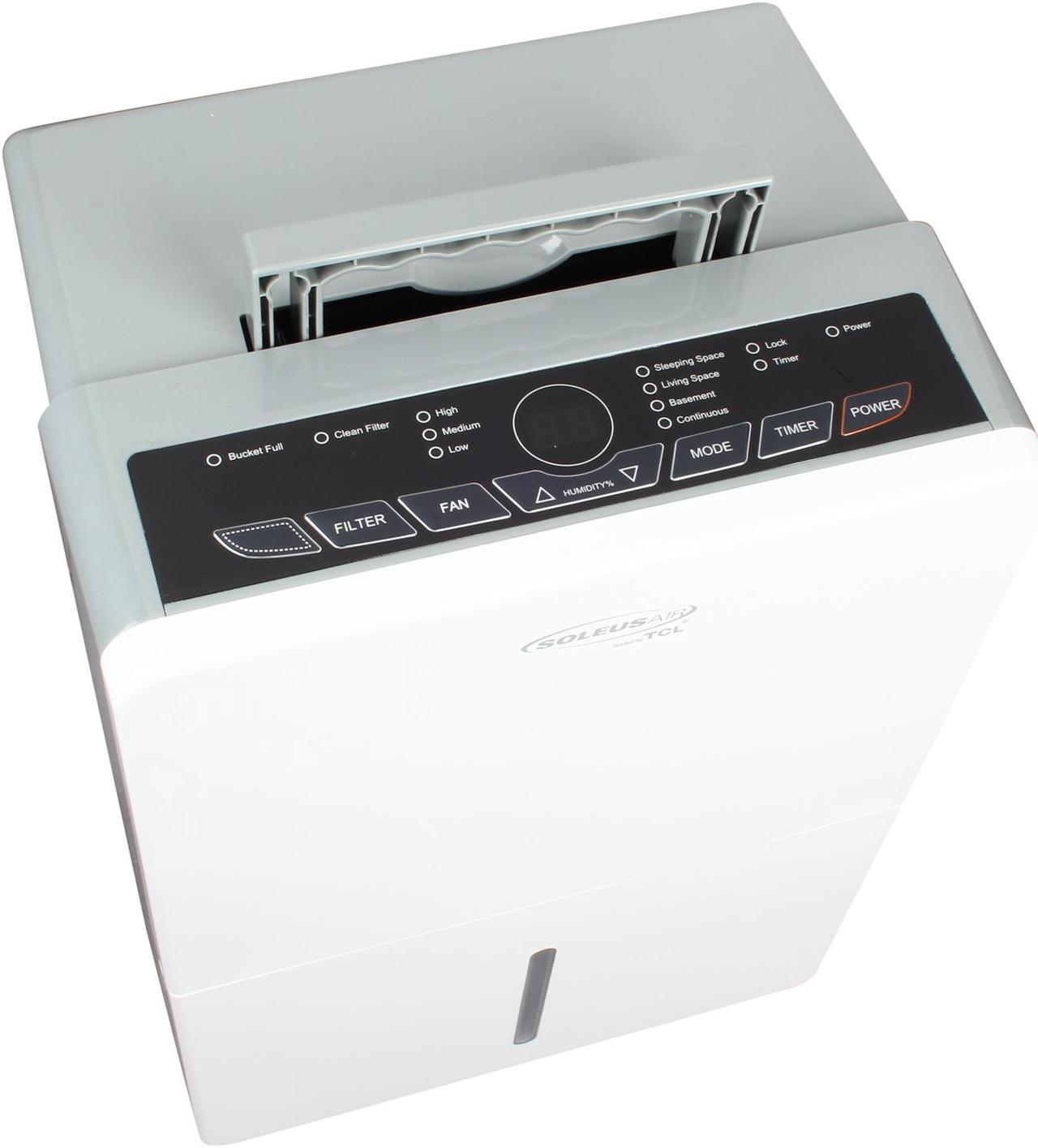 Alt view image 5 of 7 - Soleus Air 45-Pint Portable Dehumidifier, White/Gray HCT-D45E-A