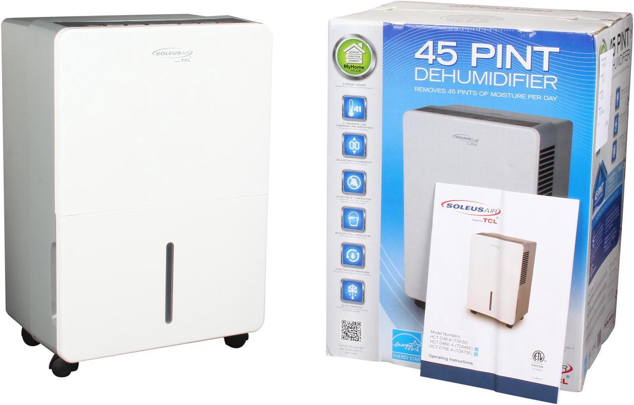 Alt view image 7 of 7 - Soleus Air 45-Pint Portable Dehumidifier, White/Gray HCT-D45E-A
