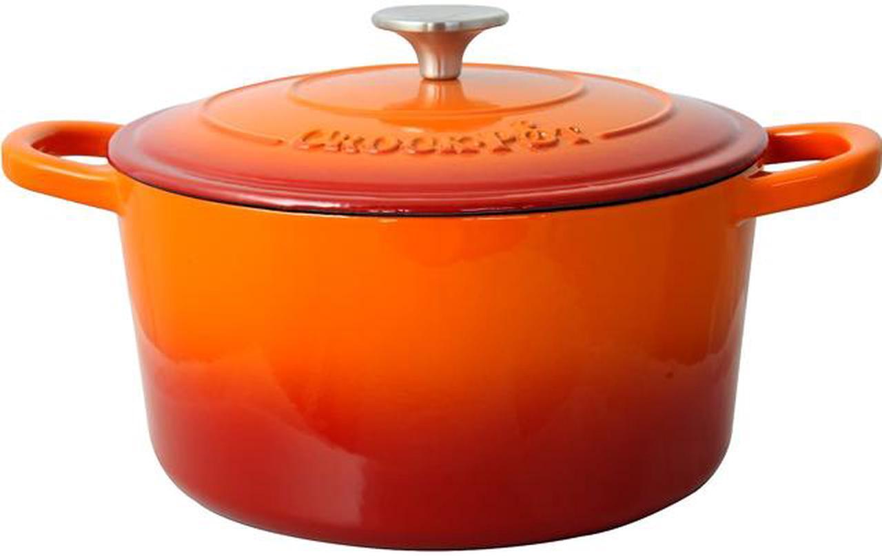 Main image of Crock Pot Artisan 5-Quart Round Enameled Cast Iron Dutch Oven in Sunset Orange