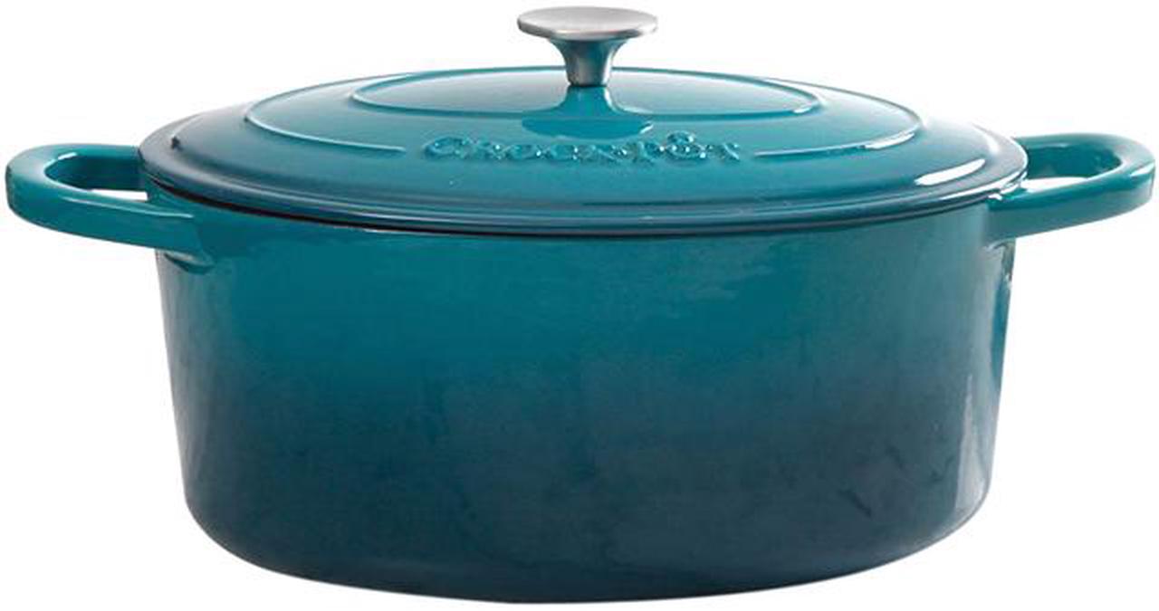 Main image of Crock-Pot 109475.02 Artisan 7 Quart Enameled Cast Iron Oval Dutch Oven in Teal Ombre