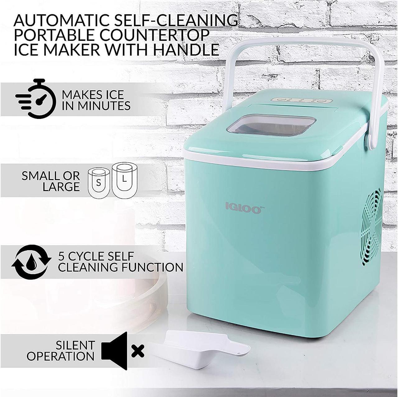 Alt view image 2 of 5 - Igloo ICEB26HNAQ Automatic Self-Cleaning Portable Electric Countertop Ice Maker Machine With Handle