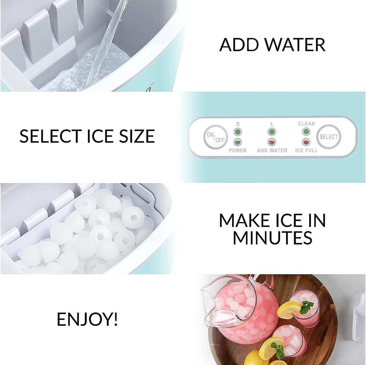 Alt view image 3 of 5 - Igloo ICEB26HNAQ Automatic Self-Cleaning Portable Electric Countertop Ice Maker Machine With Handle