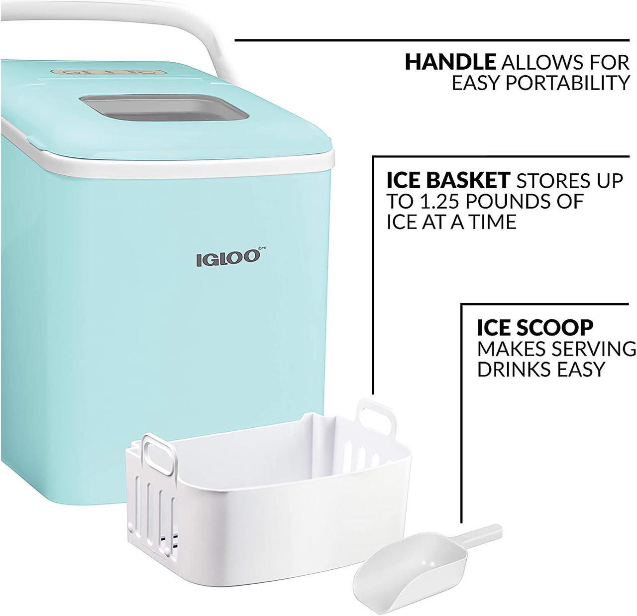 Alt view image 5 of 5 - Igloo ICEB26HNAQ Automatic Self-Cleaning Portable Electric Countertop Ice Maker Machine With Handle