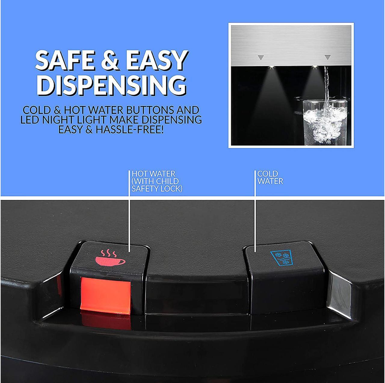 Alt view image 7 of 7 - Igloo IWCBL5OSCLD1CHBKS Countertop Water Cooler Dispenser