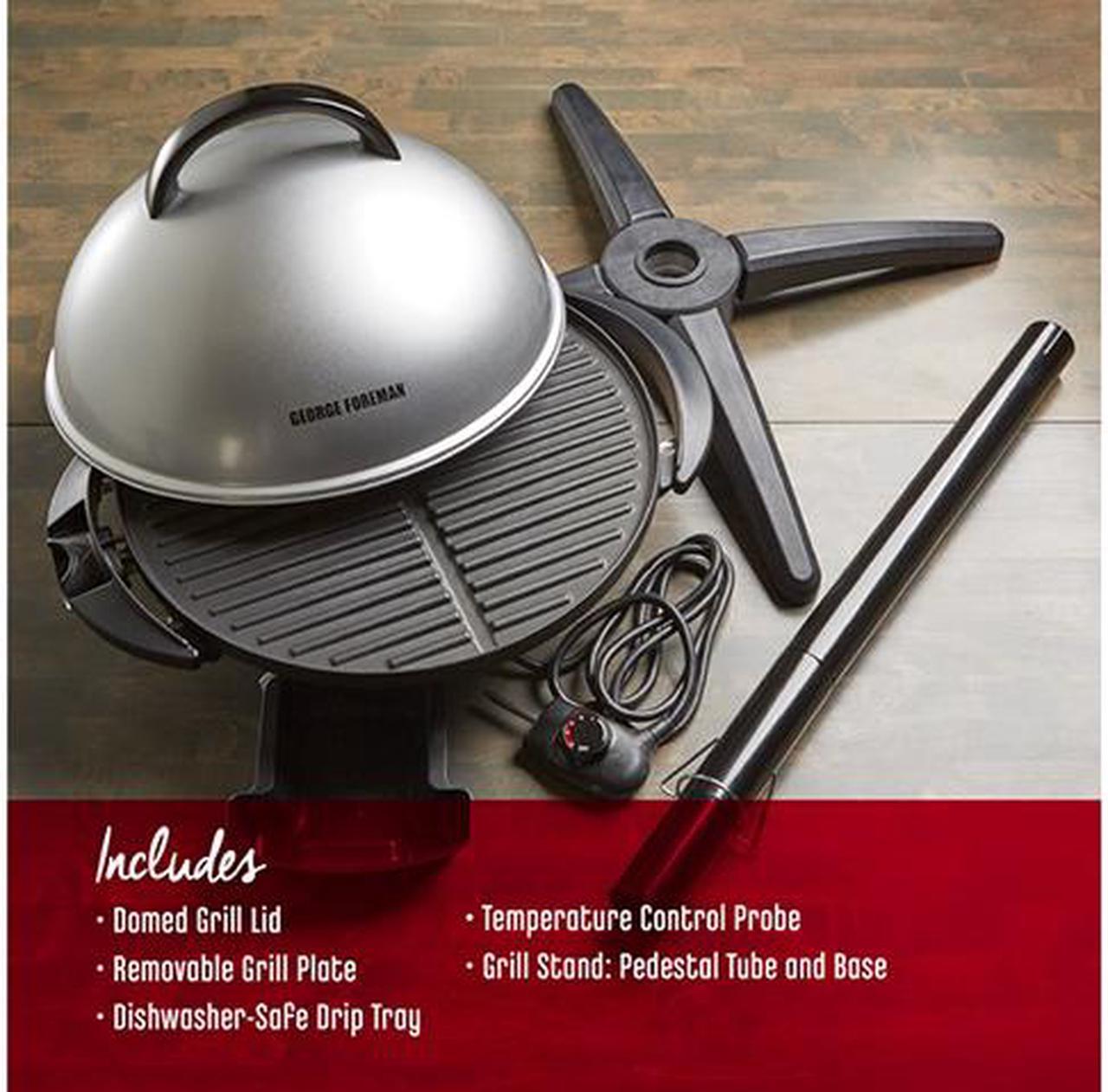 Alt view image 5 of 7 - George Foreman GFO240SC Silver Indoor | Outdoor 15+ Serving Domed Electric Grill