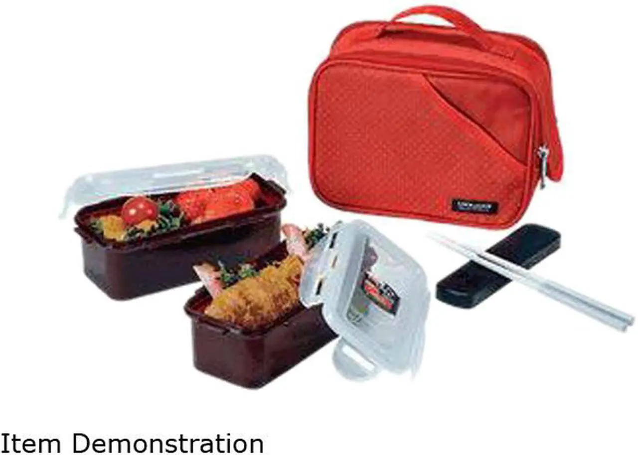 Main image of Lock&Lock HPL762DR Lunch Box Set w/Red Double Zip Bag