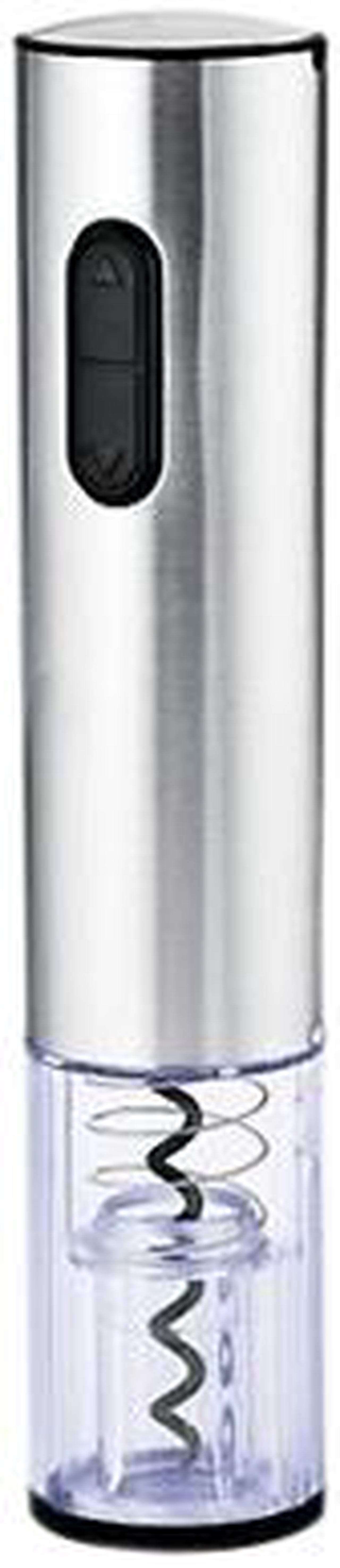 Main image of Wine Enthusiast 495 10 50 Electric Blue Push-Button Corkscrew Silver