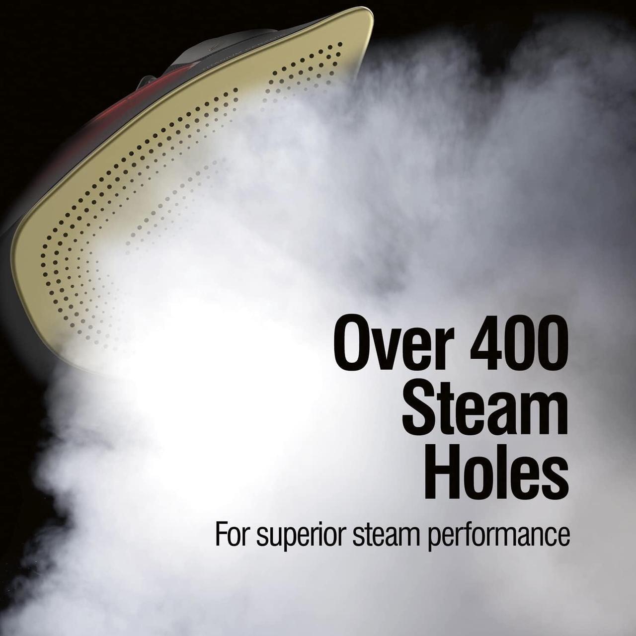Alt view image 2 of 8 - CHI 13102 Steam Iron for Clothes with Titanium Infused Ceramic Soleplate, 1700 Watts, Electronic Temperature Control, 8' Retractable Cord, 3-Way Auto Shutoff, 400+ Holes, Professional Grade, Silver Silver