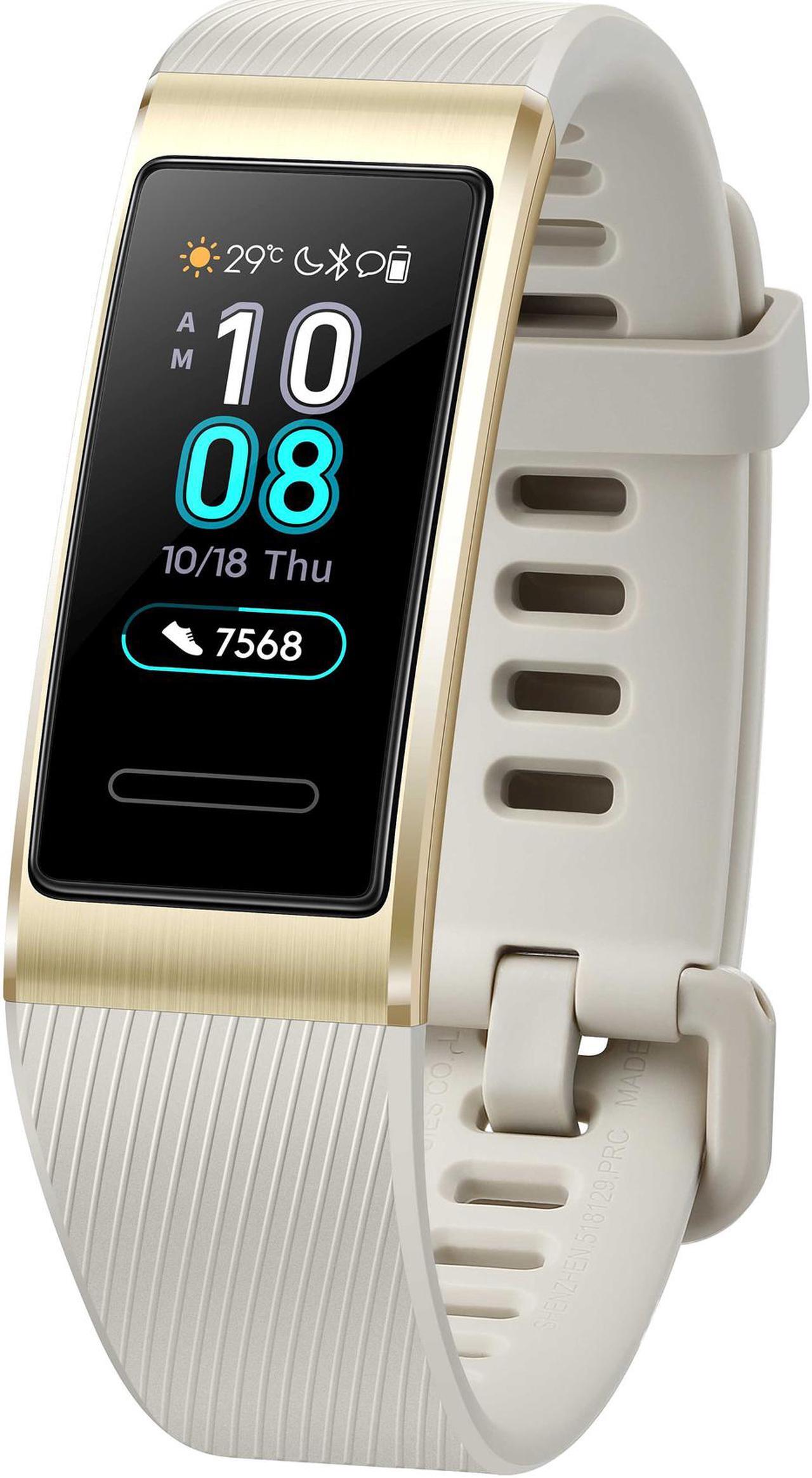 Main image of HUAWEI Band 3 Pro All-in-One Fitness Activity Tracker, 5ATM Water Resistance for Swim, 24/7 Heart Rate Monitor, Built-in GPS, Multi-Sports Mode, Sleep Tracking, Quicksand Gold (Terra-B19)