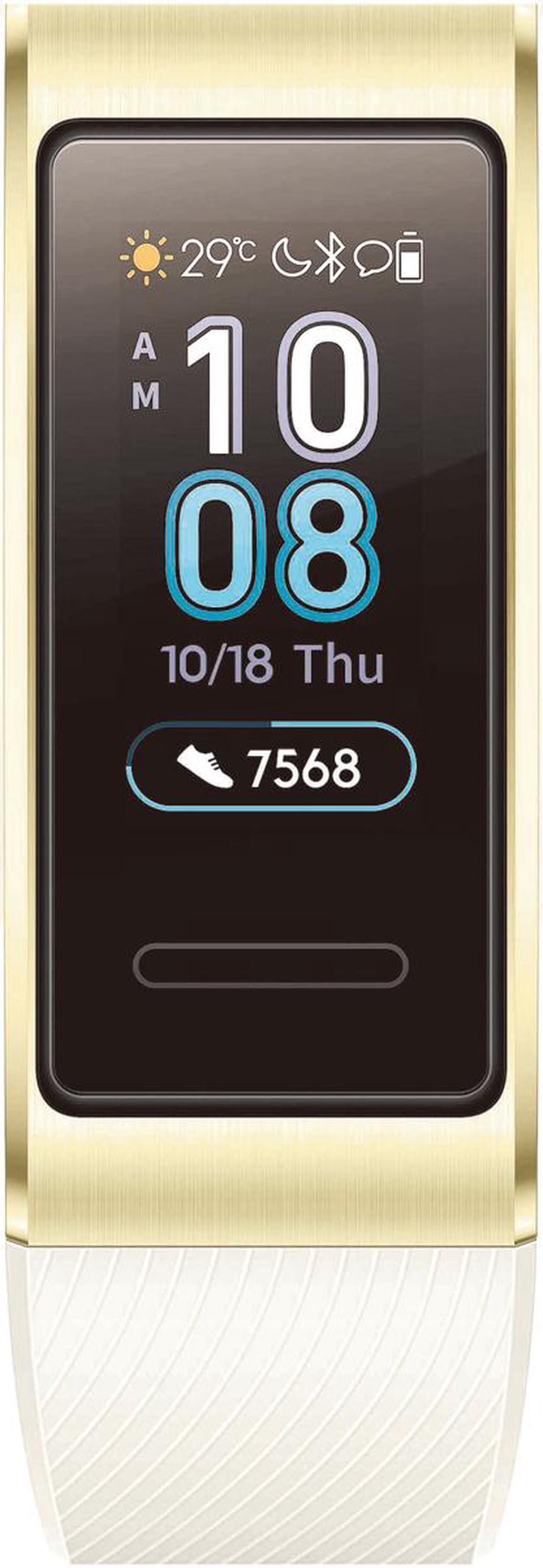 Alt view image 2 of 5 - HUAWEI Band 3 Pro All-in-One Fitness Activity Tracker, 5ATM Water Resistance for Swim, 24/7 Heart Rate Monitor, Built-in GPS, Multi-Sports Mode, Sleep Tracking, Quicksand Gold (Terra-B19)