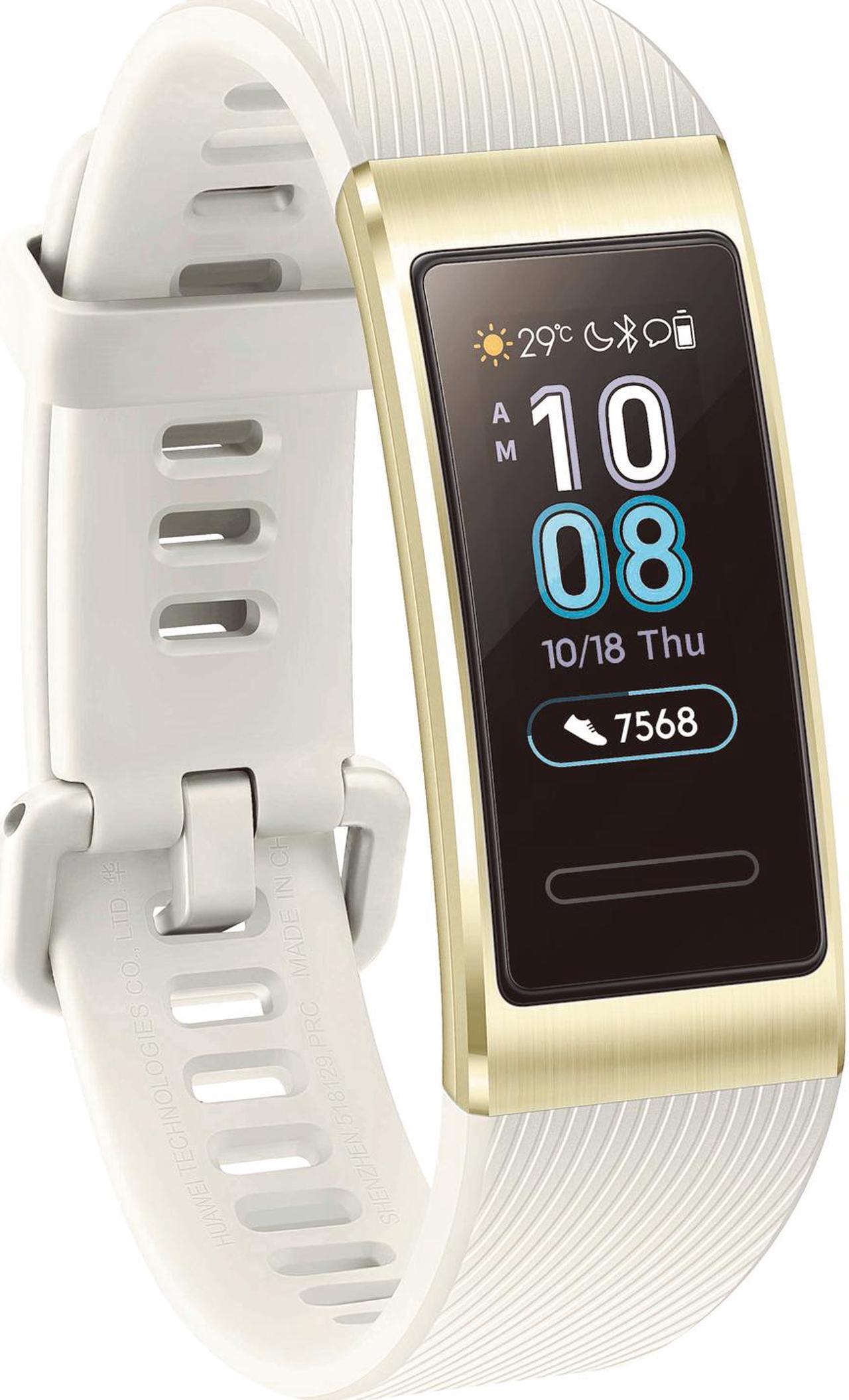 Alt view image 3 of 5 - HUAWEI Band 3 Pro All-in-One Fitness Activity Tracker, 5ATM Water Resistance for Swim, 24/7 Heart Rate Monitor, Built-in GPS, Multi-Sports Mode, Sleep Tracking, Quicksand Gold (Terra-B19)