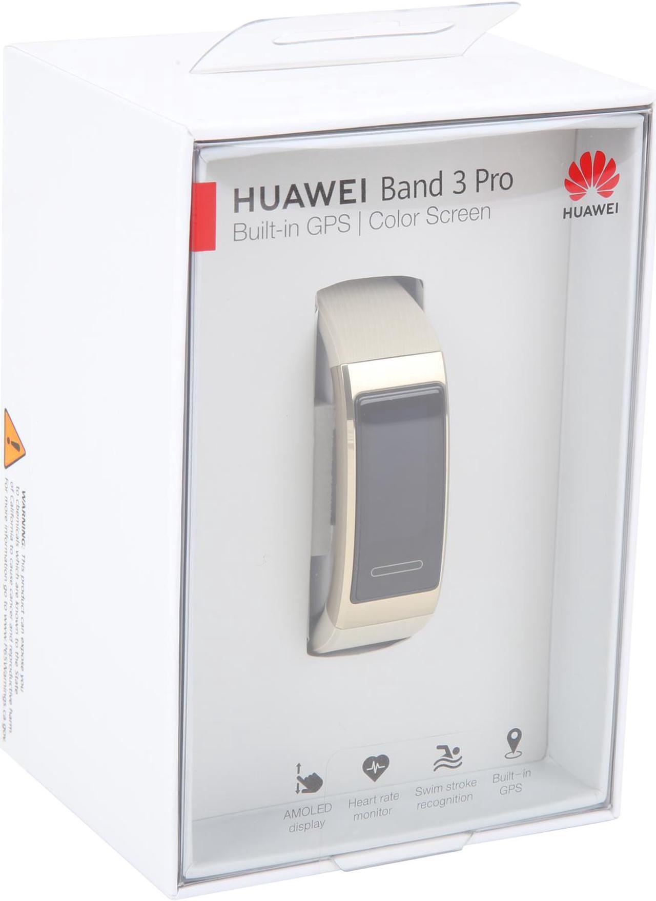 Alt view image 5 of 5 - HUAWEI Band 3 Pro All-in-One Fitness Activity Tracker, 5ATM Water Resistance for Swim, 24/7 Heart Rate Monitor, Built-in GPS, Multi-Sports Mode, Sleep Tracking, Quicksand Gold (Terra-B19)