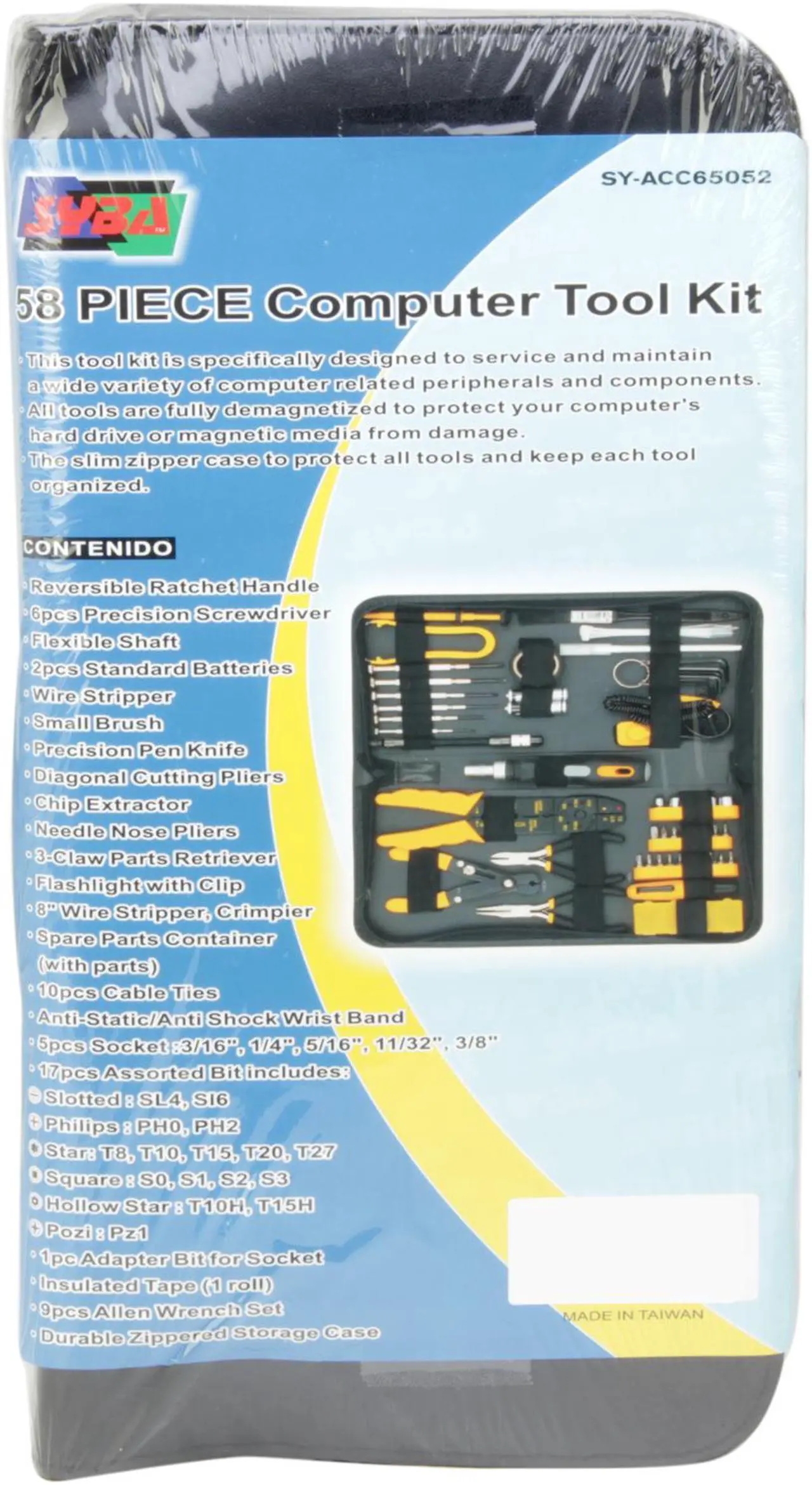 Alt view image 2 of 3 - Syba SY-ACC65052 58 Piece Tool Kit for Handyman, Computer Technician, and Electrician