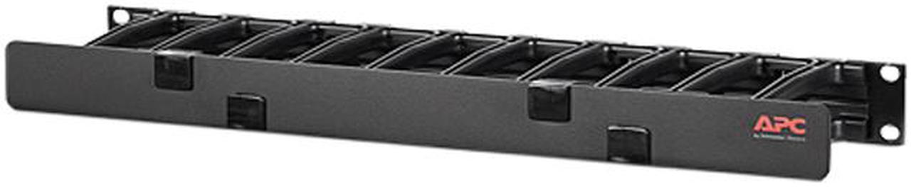 APC AR8602A Horizontal Cable Manager, 1U x 4" Deep, Single-Sided with Cover