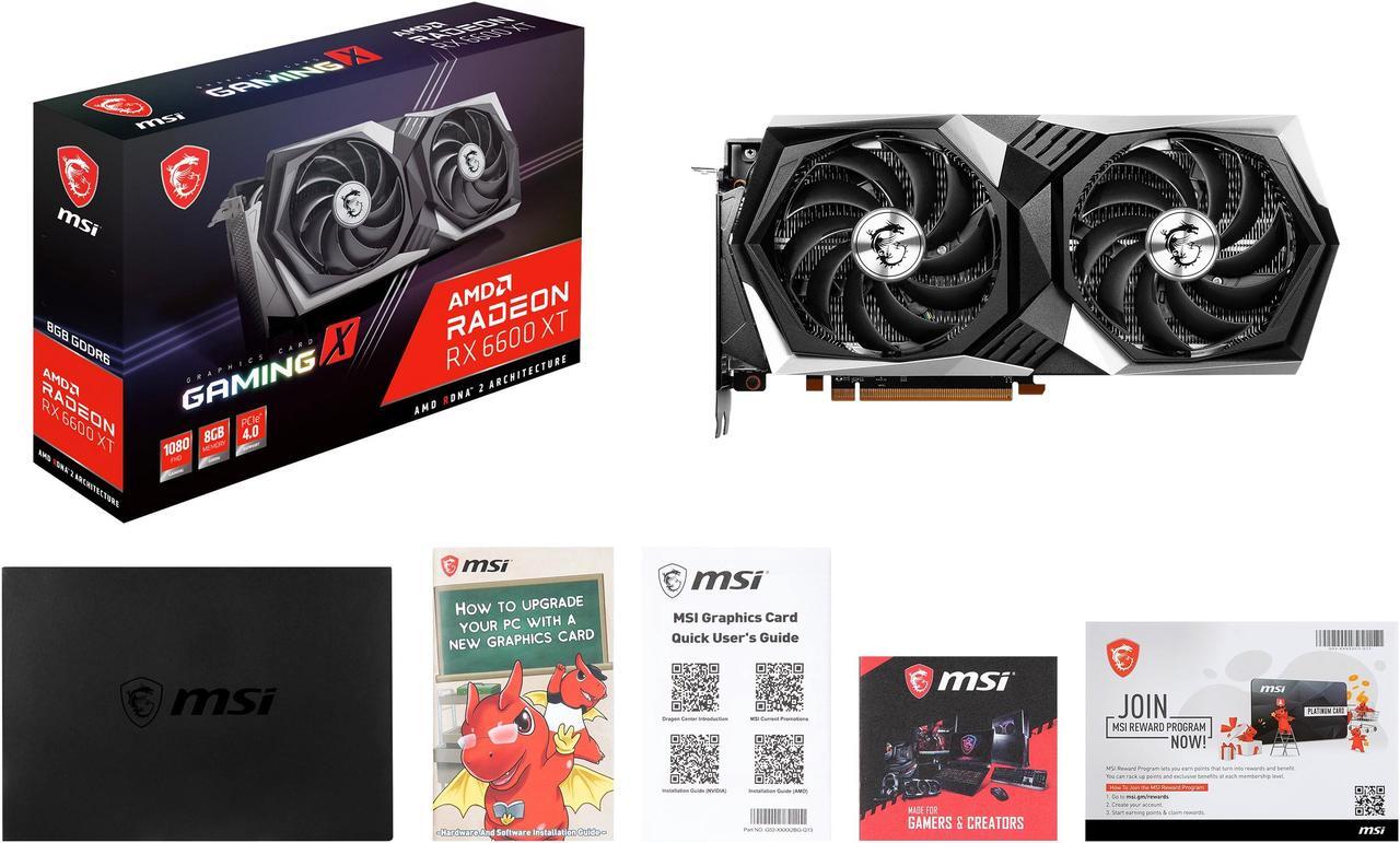 Alt view image 10 of 12 - MSI Gaming Radeon RX 6600 XT 8GB GDDR6 PCI Express 4.0 ATX Video Card RX 6600 XT GAMING X 8G