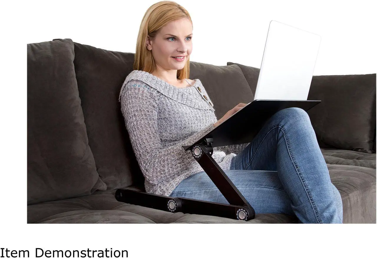 Alt view image 4 of 7 - WorkEZ Professional Laptop Riser for Desk - Adjustable Laptop Desk for Bed Computer lap desk for laptop ergonomic laptop stand for bed laptop holder desk laptop cooling stand bed desk for laptop black