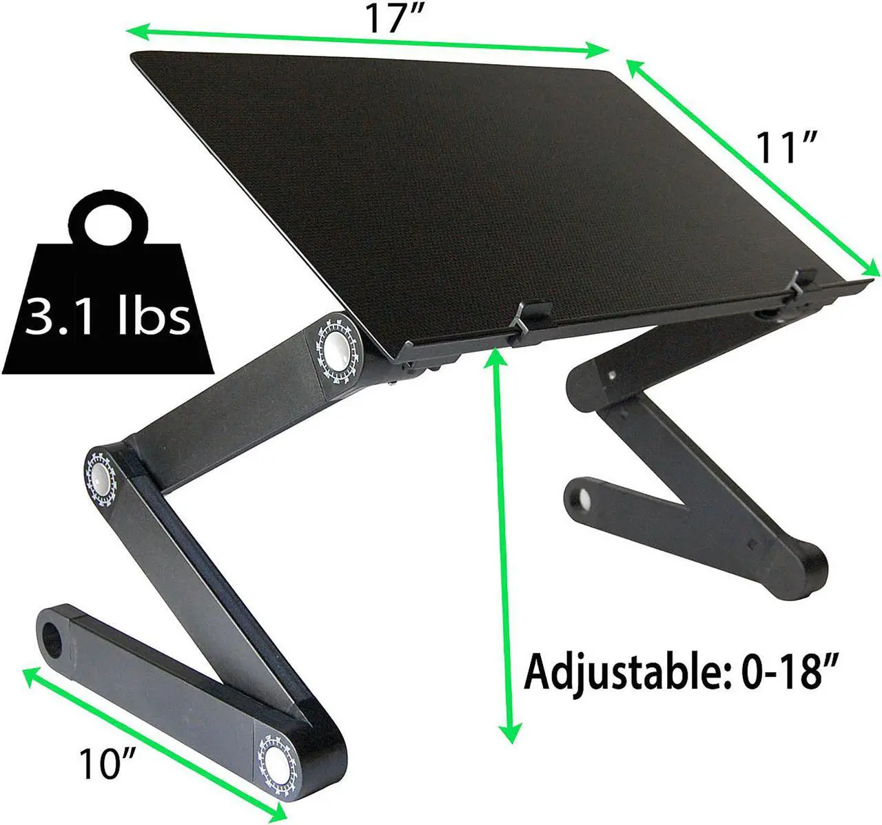 Alt view image 2 of 7 - WorkEZ Professional Laptop Riser for Desk - Adjustable Laptop Desk for Bed Computer lap desk for laptop ergonomic laptop stand for bed laptop holder desk laptop cooling stand bed desk for laptop black
