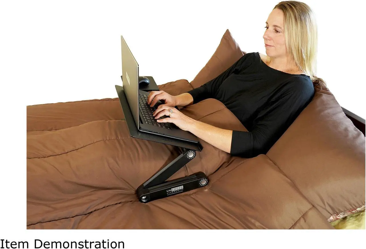 Alt view image 5 of 7 - WorkEZ Professional Laptop Riser for Desk - Adjustable Laptop Desk for Bed Computer lap desk for laptop ergonomic laptop stand for bed laptop holder desk laptop cooling stand bed desk for laptop black