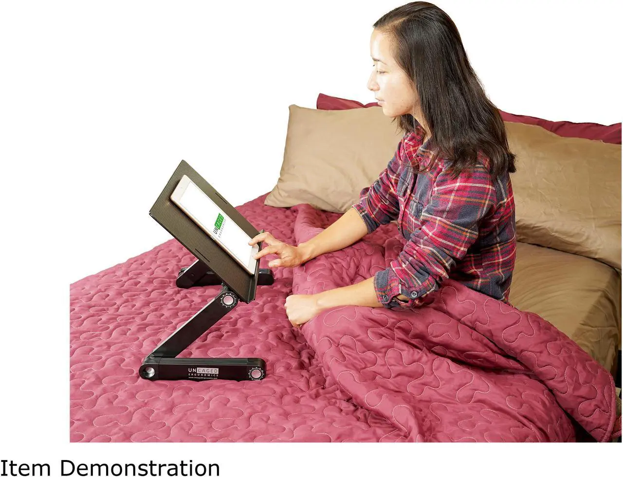Alt view image 6 of 7 - WorkEZ Professional Laptop Riser for Desk - Adjustable Laptop Desk for Bed Computer lap desk for laptop ergonomic laptop stand for bed laptop holder desk laptop cooling stand bed desk for laptop black