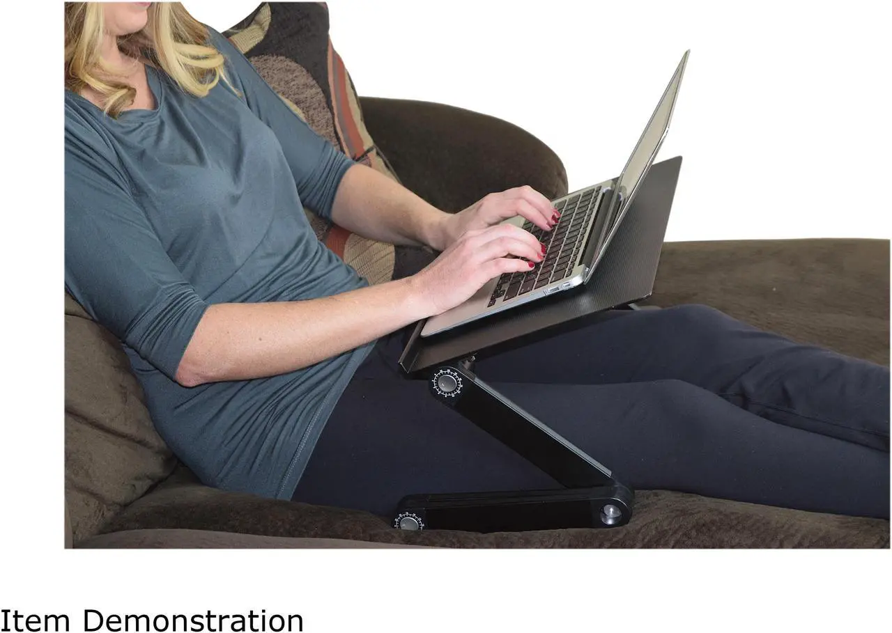 Alt view image 7 of 7 - WorkEZ Professional Laptop Riser for Desk - Adjustable Laptop Desk for Bed Computer lap desk for laptop ergonomic laptop stand for bed laptop holder desk laptop cooling stand bed desk for laptop black
